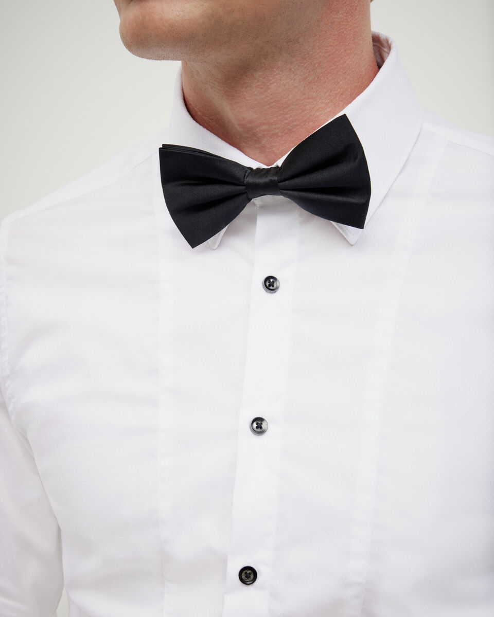 Slim Long Sleeve Panelled Formal Shirt, White, hi-res